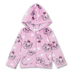 Disney | The Aristocats Marie Cat Pink Fleece Zip Front Hoodie Jacket